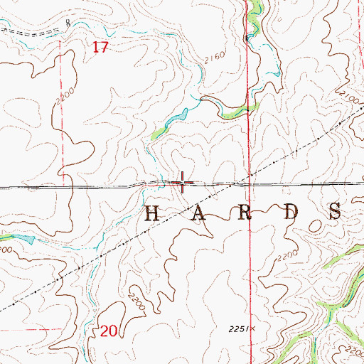 Topographic Map of Township of Hardscrabble, ND