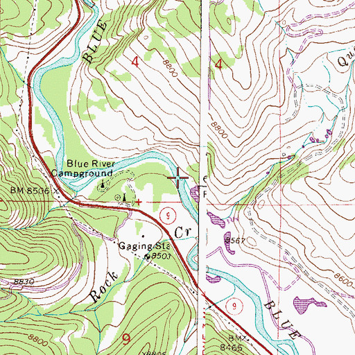 Topographic Map of Quaking Asp Creek, CO