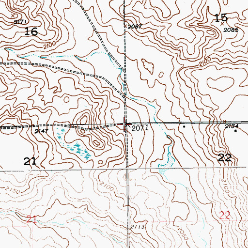 Topographic Map of Township of Orthell, ND