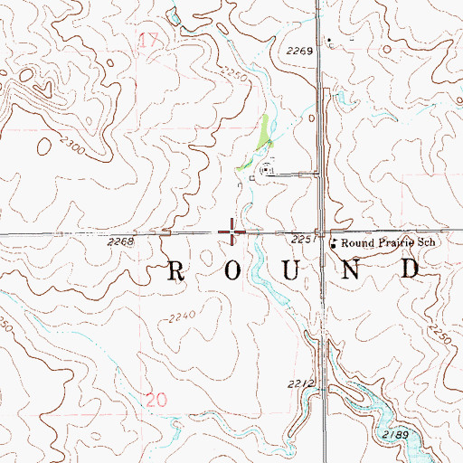Topographic Map of Township of Round Prairie, ND