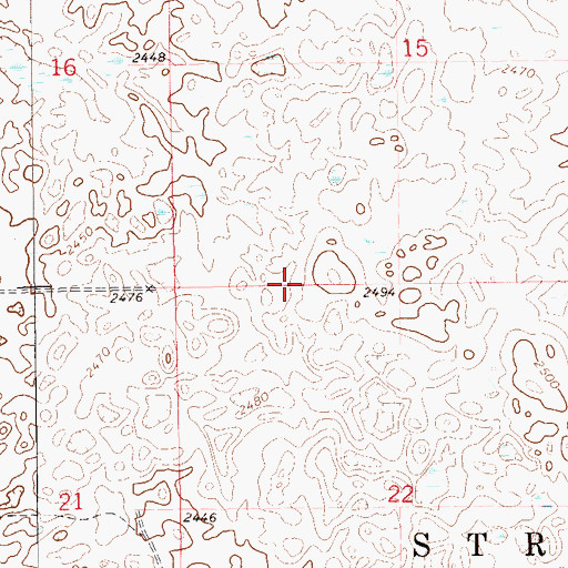 Topographic Map of Township of Strandahl, ND