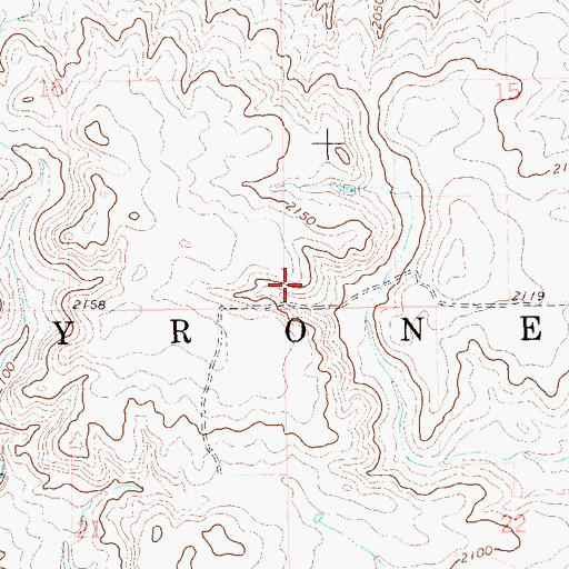Topographic Map of Township of Tyrone, ND