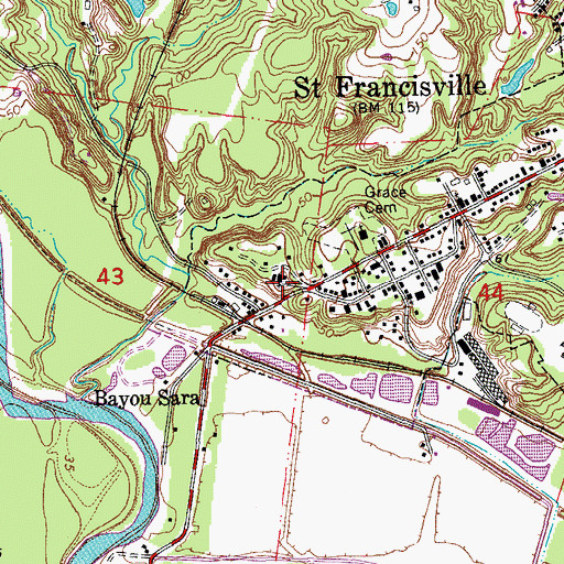 Topographic Map of Our Lady of Mount Carmel Church, LA