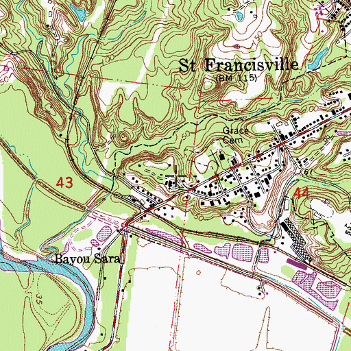 Topographic Map of Our Lady of Mount Carmel Cemetery, LA