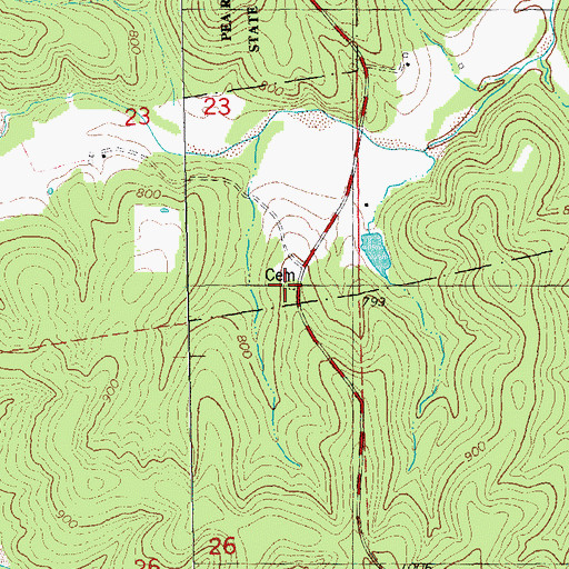Topographic Map of Scott - Reynolds Cemetery, MO