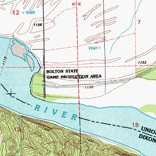 Topographic Map of Ionia (historical), NE