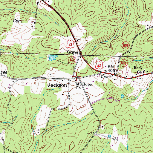 Topographic Map of Jackson Post Office, VA