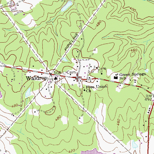 Topographic Map of Mechanicsville Post Office (historical), VA