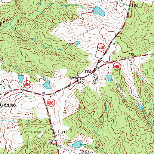 Topographic Map of Genito Presbyterian Church, VA
