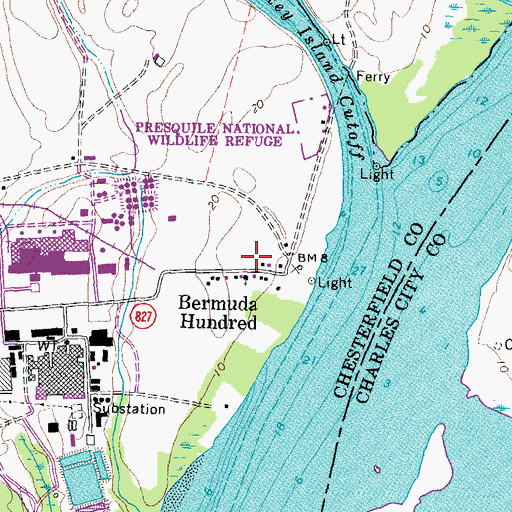 Topographic Map of Appomattoc (historical), VA