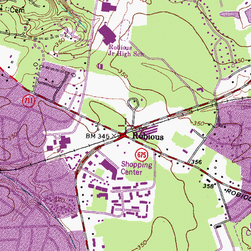 Topographic Map of Bellgrade Shopping Center, VA