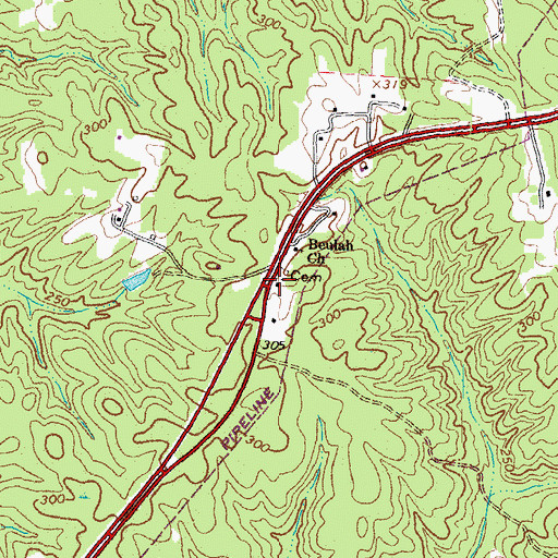 Topographic Map of Beulah School (historical), VA
