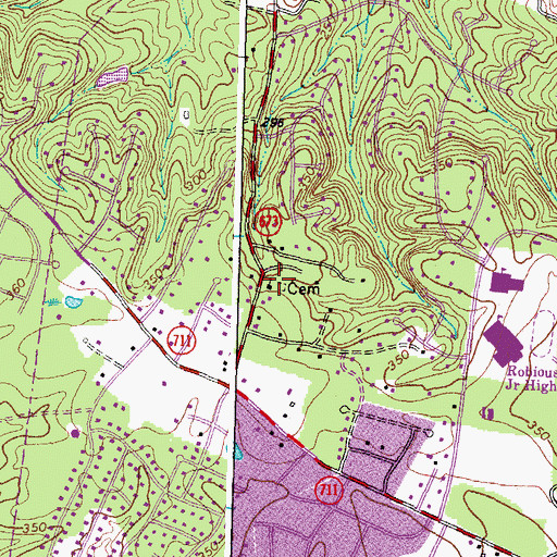 Topographic Map of Bethlehem Baptist Church, VA
