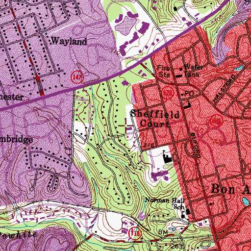 Topographic Map of Bon Air Branch Chesterfield County Library, VA