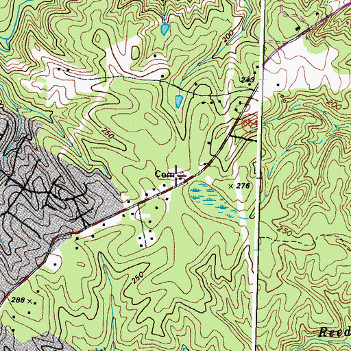 Topographic Map of Brown Grove Baptist Church Cemetery, VA