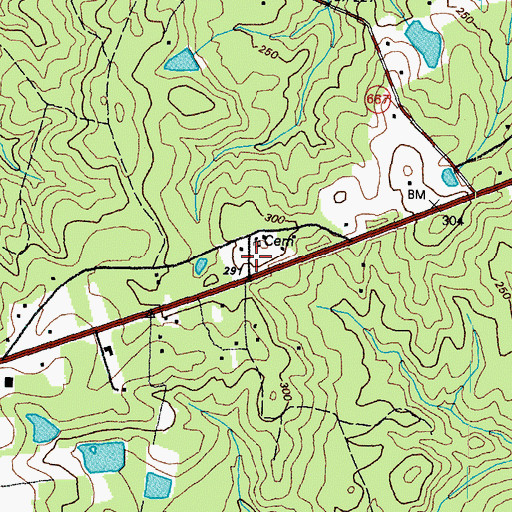 Topographic Map of Chesterfield Cemetery, VA