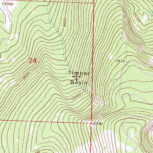 Topographic Map of Timber Basin, CO