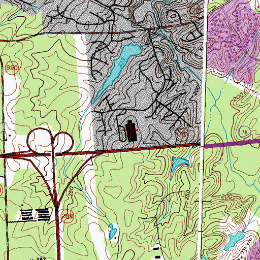 Topographic Map of Evergreen Elementary School, VA