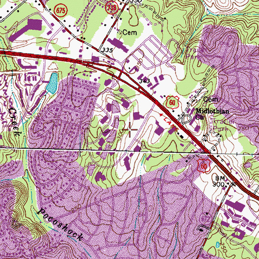Topographic Map of Moorefield Industrial Park, VA
