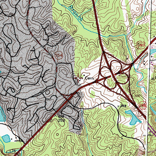 Topographic Map of Old Tomahawk Cemetery, VA