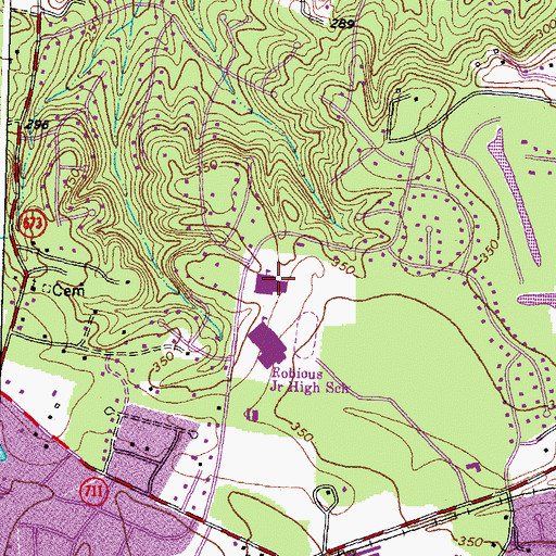 Topographic Map of Robious Elementary School, VA