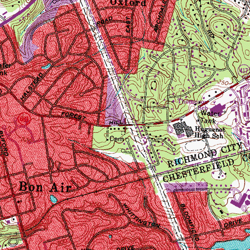 Topographic Map of United Baptist Church, VA