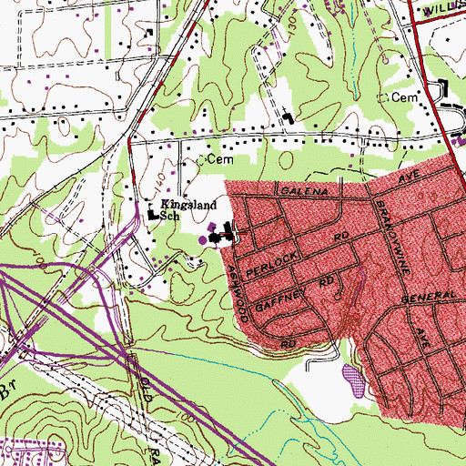 Topographic Map of Bellwood Elementary School, VA