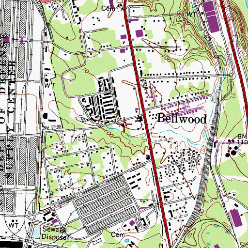 Topographic Map of Bellwood Pentecostal Holiness Church, VA