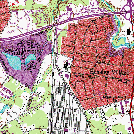Topographic Map of Bensley Elementary School, VA