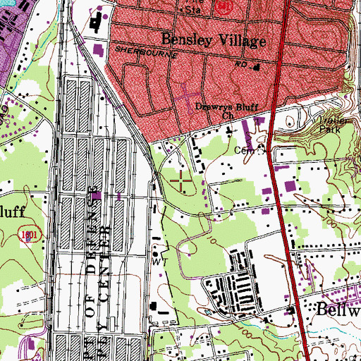 Topographic Map of Bensley Park, VA