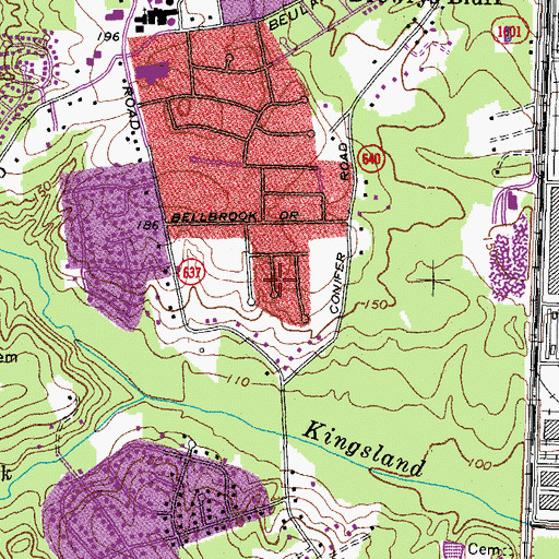 Topographic Map of Beulah Village, VA