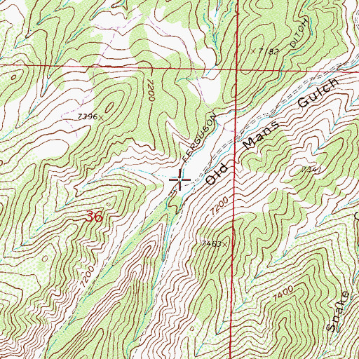 Topographic Map of East Fork Old Mans Gulch, CO