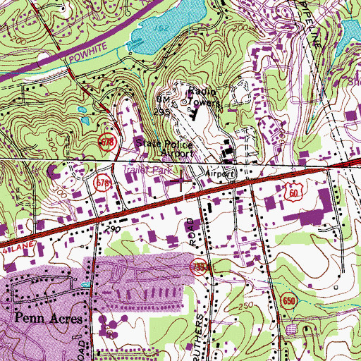 Topographic Map of Buford Shopping Center, VA