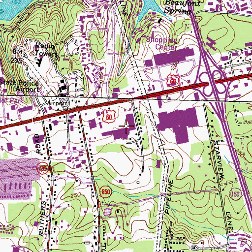 Topographic Map of Chippenham Square Shopping Center, VA
