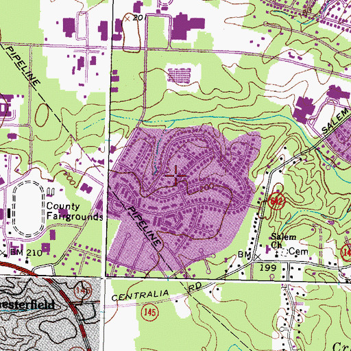 Topographic Map of Courthouse Green, VA