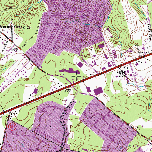 Topographic Map of Genito Crossing Shopping Center, VA