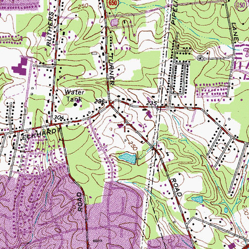 Topographic Map of Gospel Baptist Church, VA