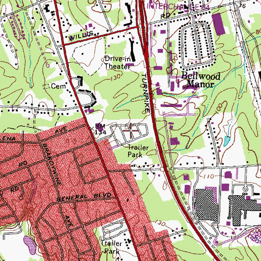 Topographic Map of Holiday Park Trailer Park, VA