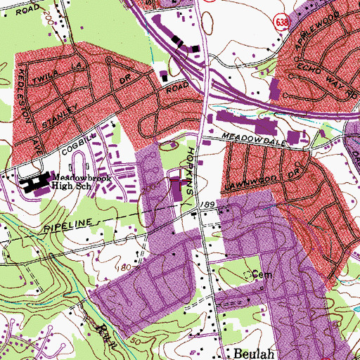 Topographic Map of Hopkins Road Elementary School, VA