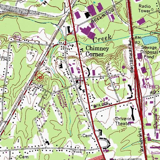 Topographic Map of Kingsland Baptist Church, VA