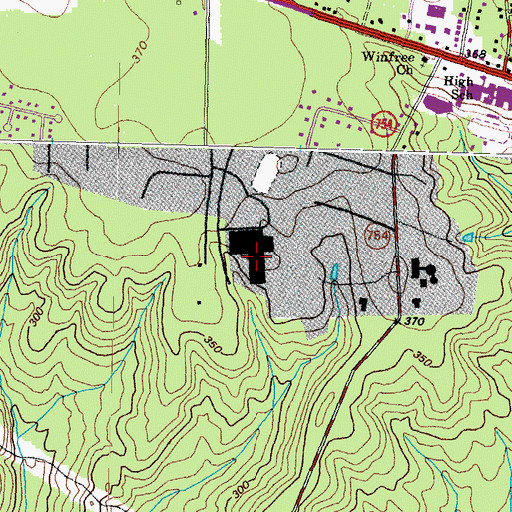 Topographic Map of Midlothian High School, VA