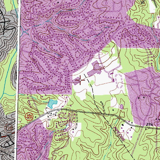 Topographic Map of W W Gordon Elementary School, VA