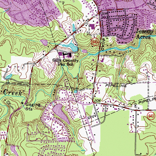 Topographic Map of Murchies Mill (historical), VA