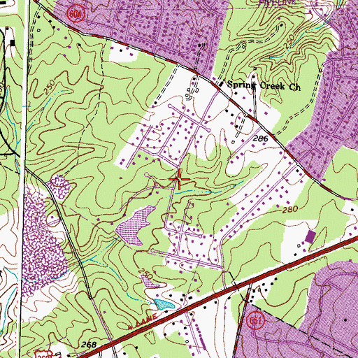 Topographic Map of Oakhaven Farms, VA