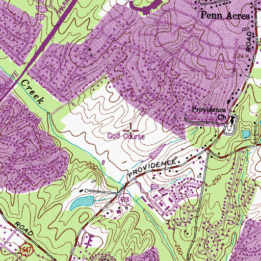 Topographic Map of Pocoshock Golf Course, VA