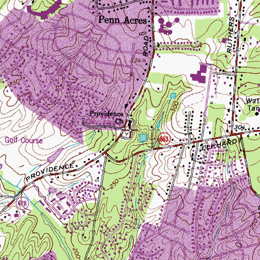 Topographic Map of Providence Cemetery, VA