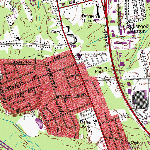 Topographic Map of Quail Oaks, VA