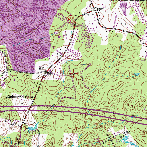 Topographic Map of Qualla Farms, VA