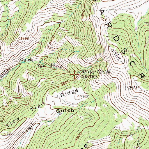 Topographic Map of Miller Gulch Spring, CO