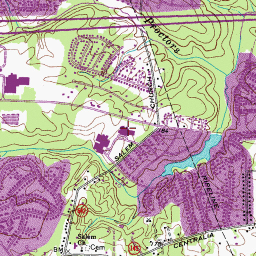 Topographic Map of Salem Church Elementary School, VA